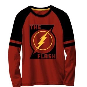 Justice League Boys' Classic Logo Red Long Sleeve Graphic Tee